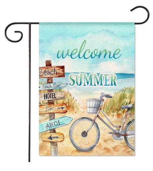 Welcome Summer Outdoor Garden Flag